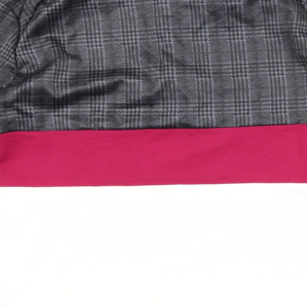 Order Plus Mens Grey Houndstooth Polo Size S