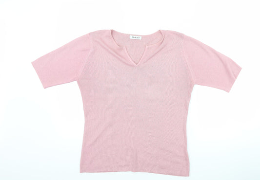 Womens UK Size 10 Berkertex Pink Basic T-Shirt