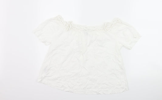 Womens UK Size 6 New Look White Basic T-Shirt