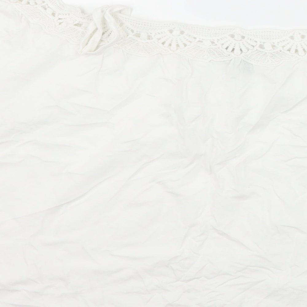Womens UK Size 6 New Look White Basic T-Shirt