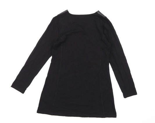 Womens UK Size S CASAMIA Black Basic Blouse