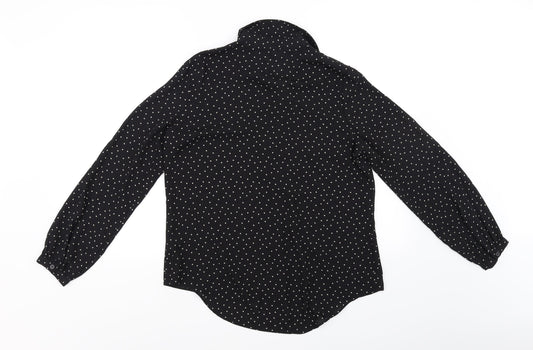 TU Womens Beige Polka Dot Basic Blouse Size 12