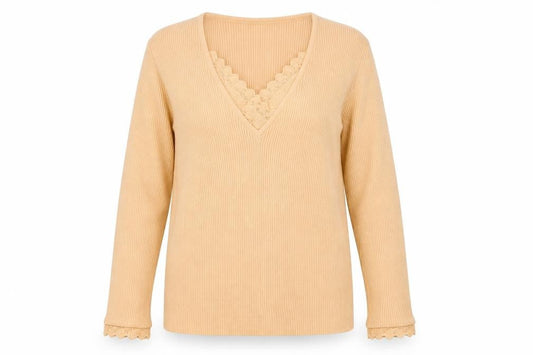 LUCIA Womens Orange Knit Pullover Jumper Size 16