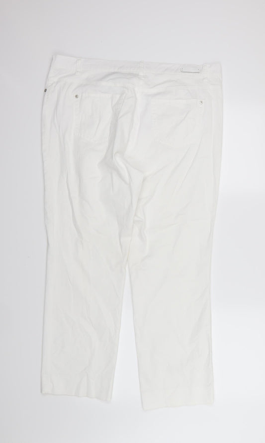 Gerry Weber Womens White Trousers Size 20 L28 in