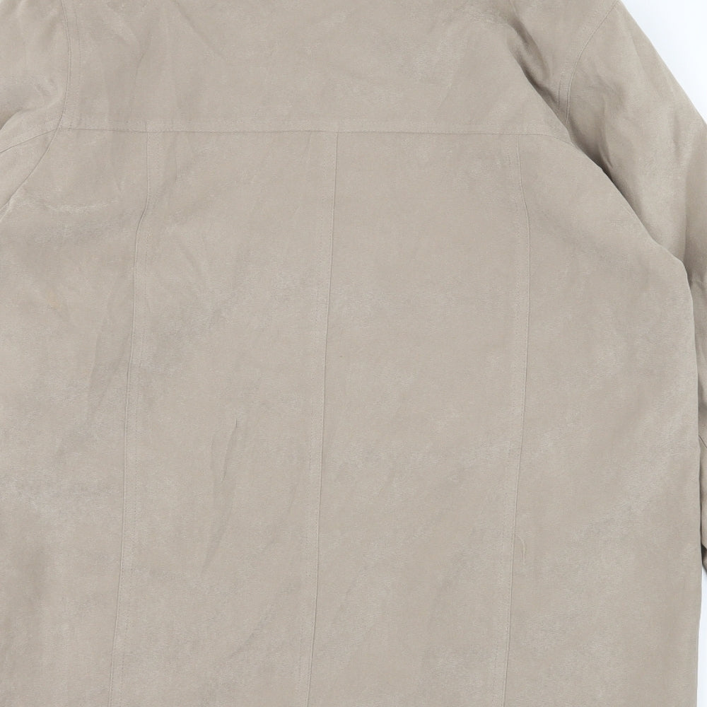 Womens UK Size 10 Gray Osbourn Beige Overcoat