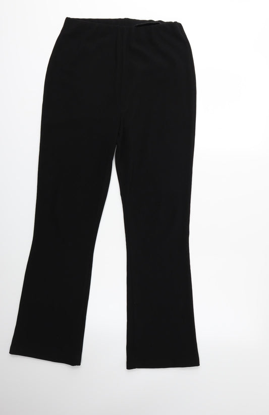 Womens UK Size 12 Preworn Regular Fit Black Trousers