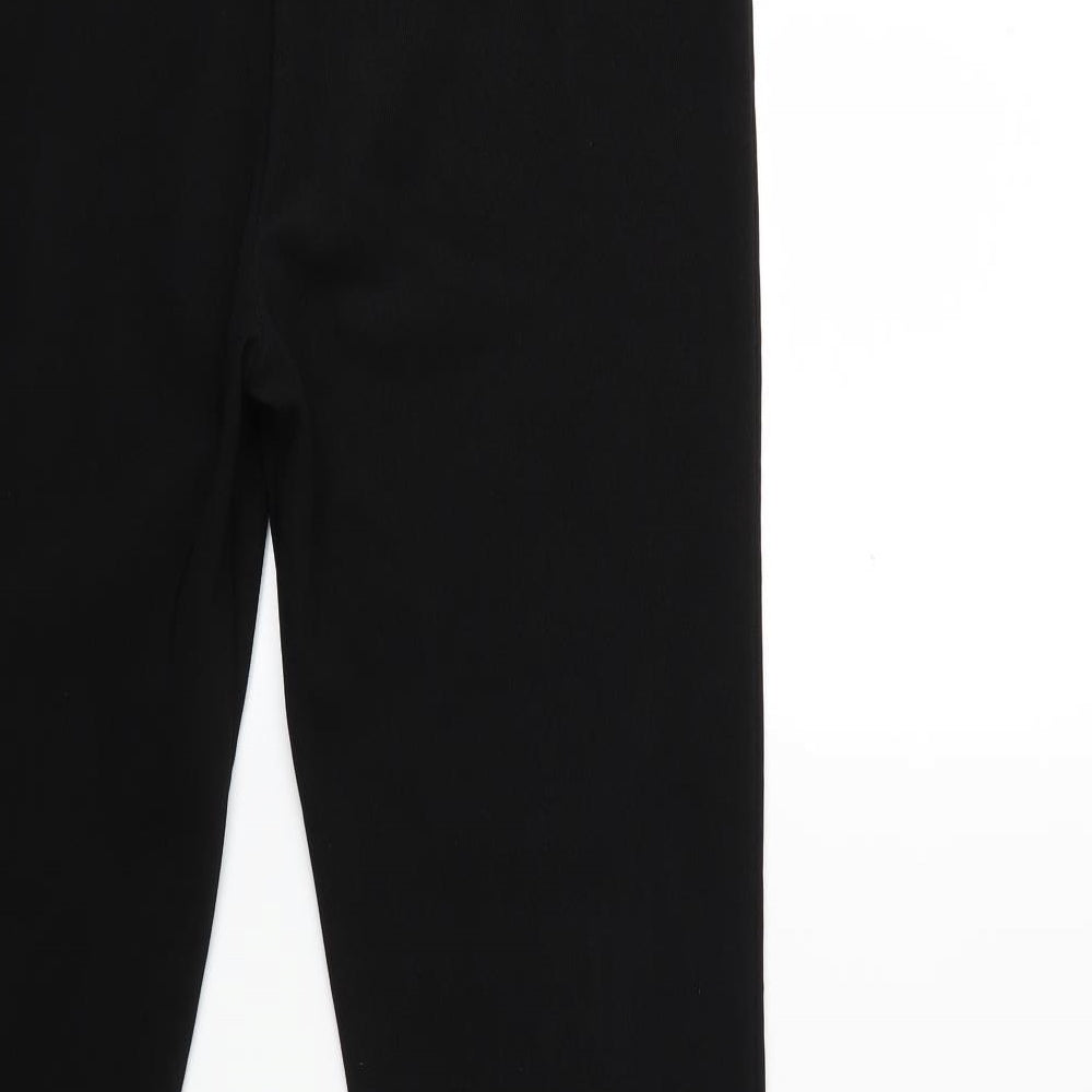 Womens UK Size 12 Preworn Regular Fit Black Trousers