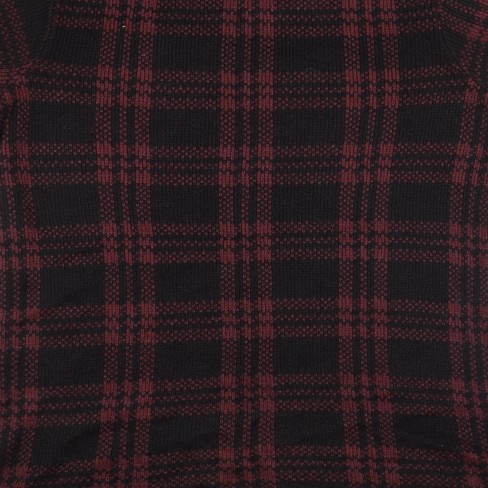 Select Womens Red Check Pullover Jumper Size 14