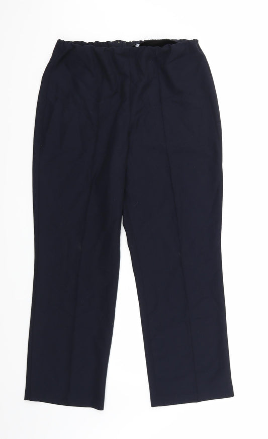 Womens UK Size 12 Preworn Regular Fit Blue Trousers