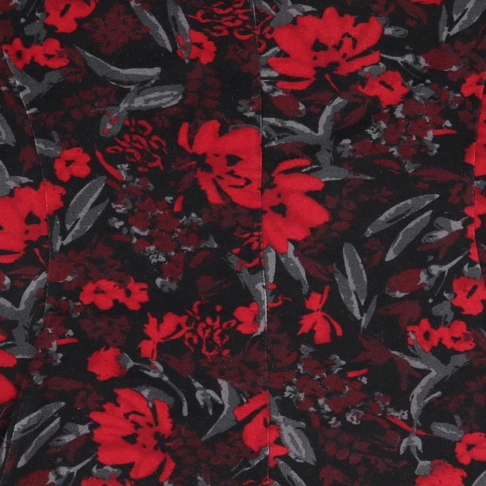 isle Womens Black Floral Jumper Dress Size 14