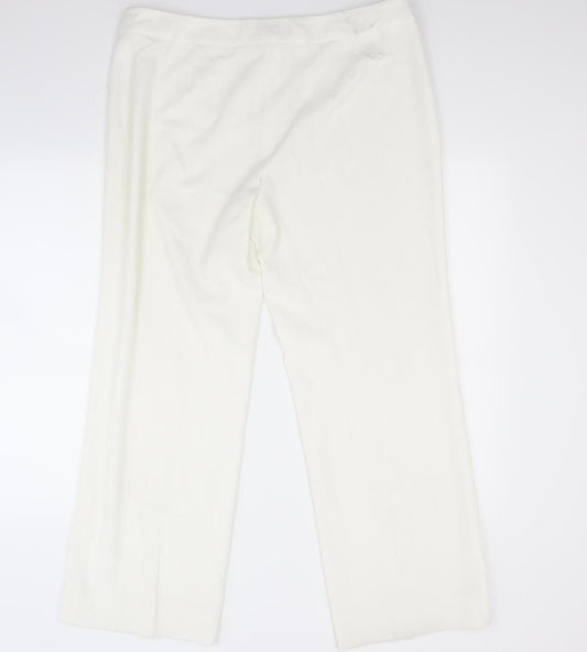 EWM Womens White Trousers Size 16 L28 in