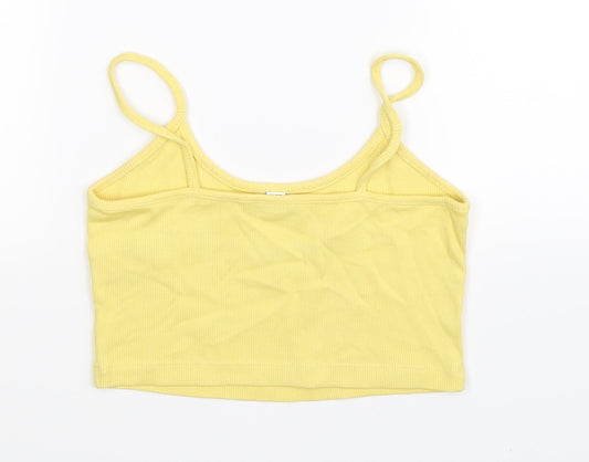 Womens UK Size 8 Topshop Yellow Basic Tank