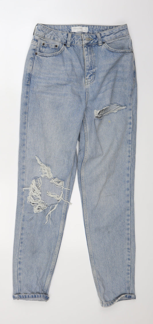 Womens UK Size 28 Topshop Regular Fit Straight Blue Jeans