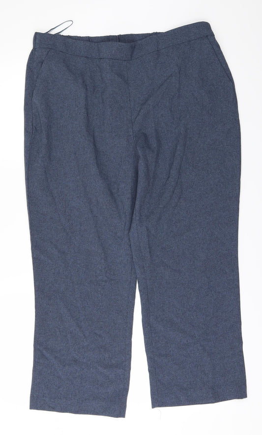 Womens UK Size 16 Preworn Regular Fit Blue Trousers