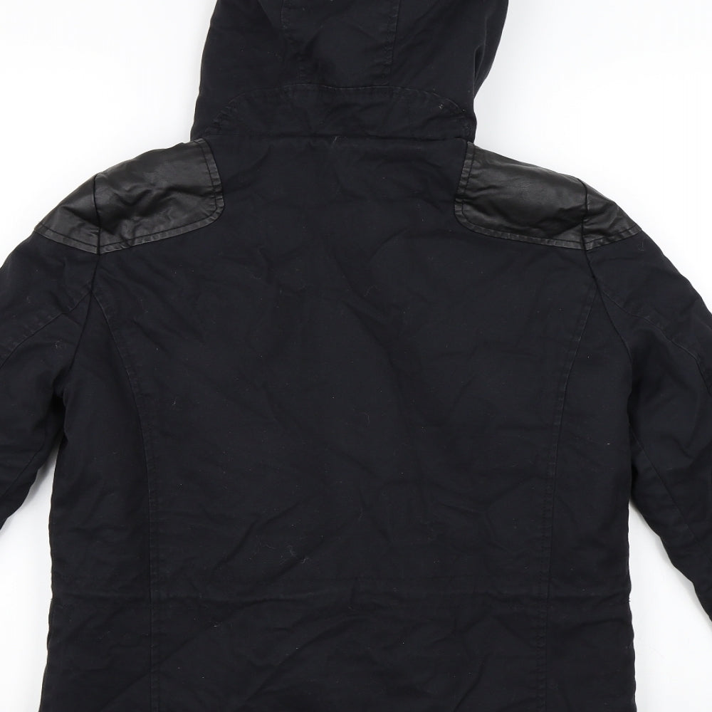 Womens UK Size 8 Topshop Black Parka Coat