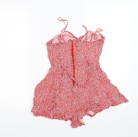 FOREVER 21 Womens Red Flecked  Playsuit One-Piece Size S