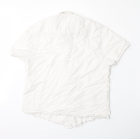 ACW85 Mens White Button-Up Size L