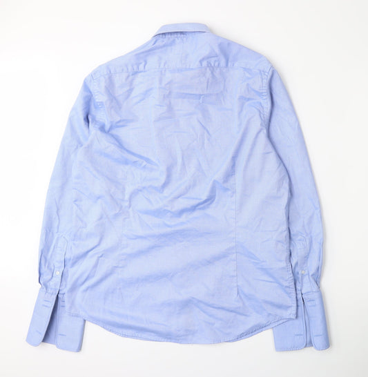 Mens UK Collar Size 16.5 Osborne Smart Blue Dress Shirt
