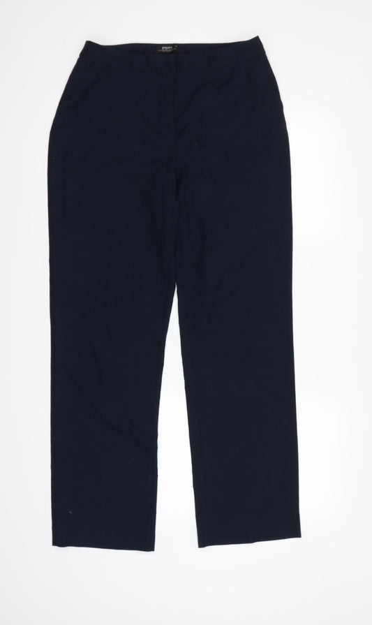 Womens UK Size 10 Papaya Regular Fit Dress Pants Blue Trousers