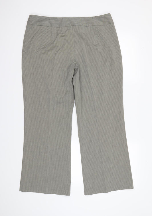 Womens UK Size 16 Marks and Spencer Regular Fit Dress Pants Grey Trousers