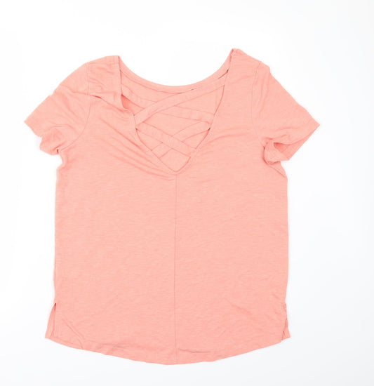 TU Womens Orange Basic T-Shirt Size 10