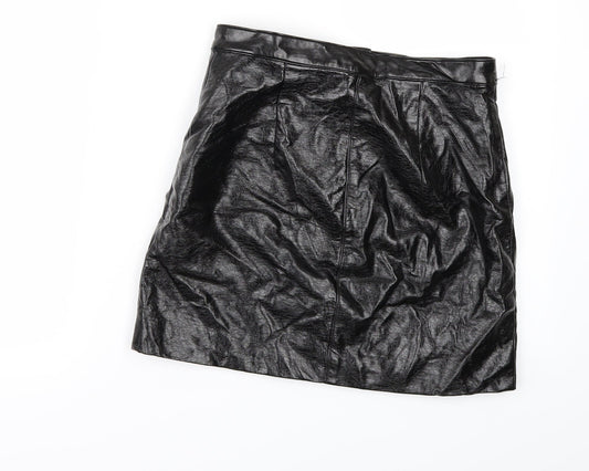 H&M Womens Black   Mini Set Size 6  - leather look