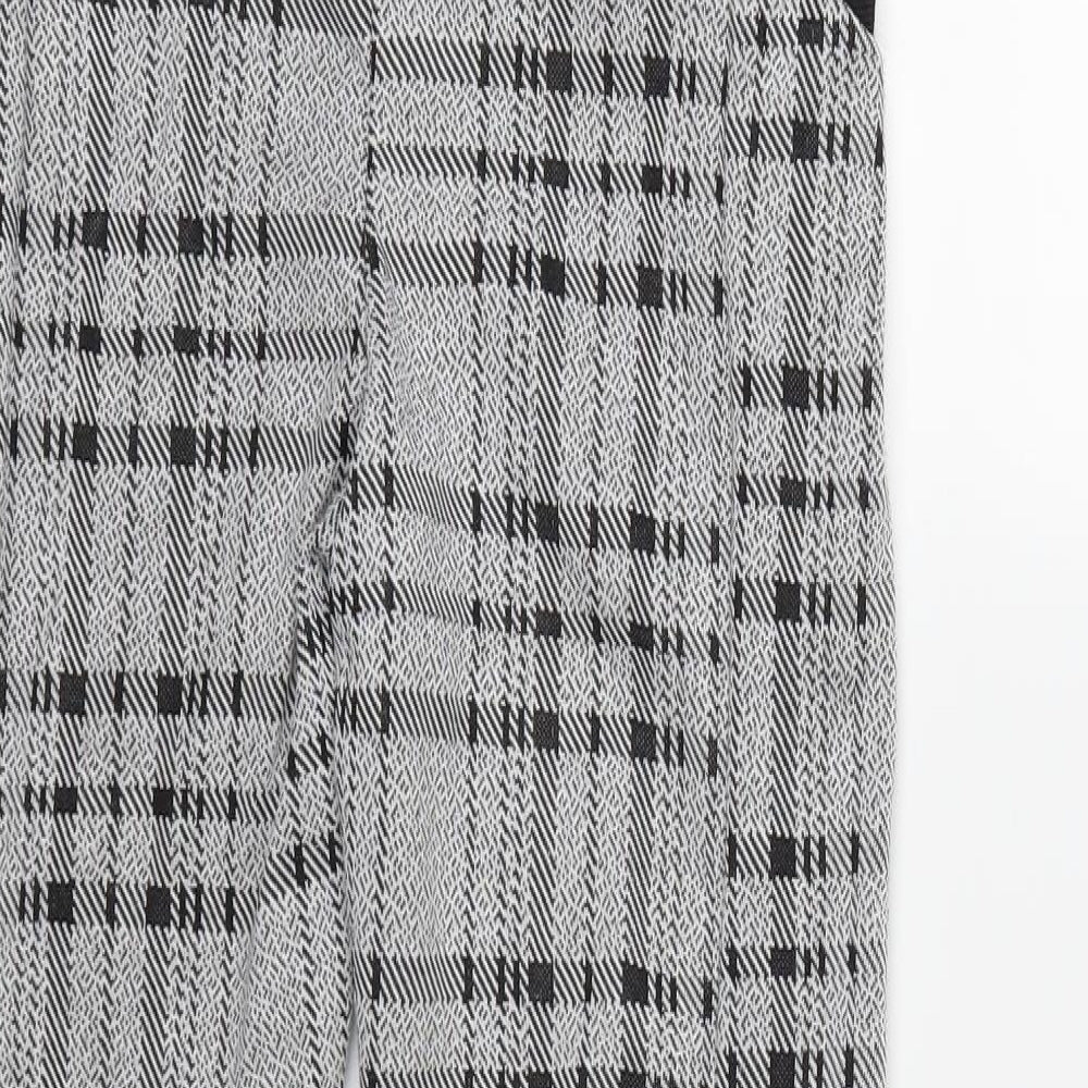 CAMEO ROSE Womens Grey Check Jegging Trousers Size 14 L28 in