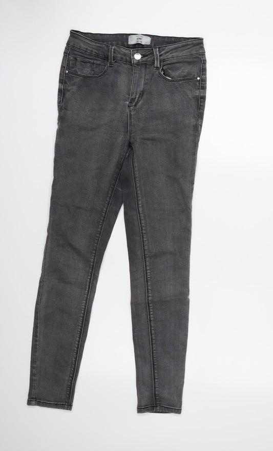 Womens UK Size 8 New Look Regular Fit Skinny Grey Jeans