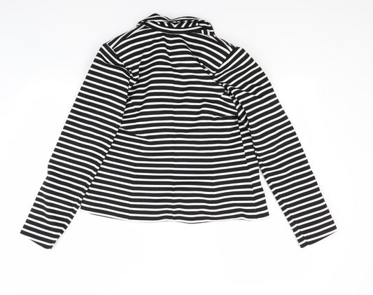 Atmosphere Womens White Striped Jacket Size 10