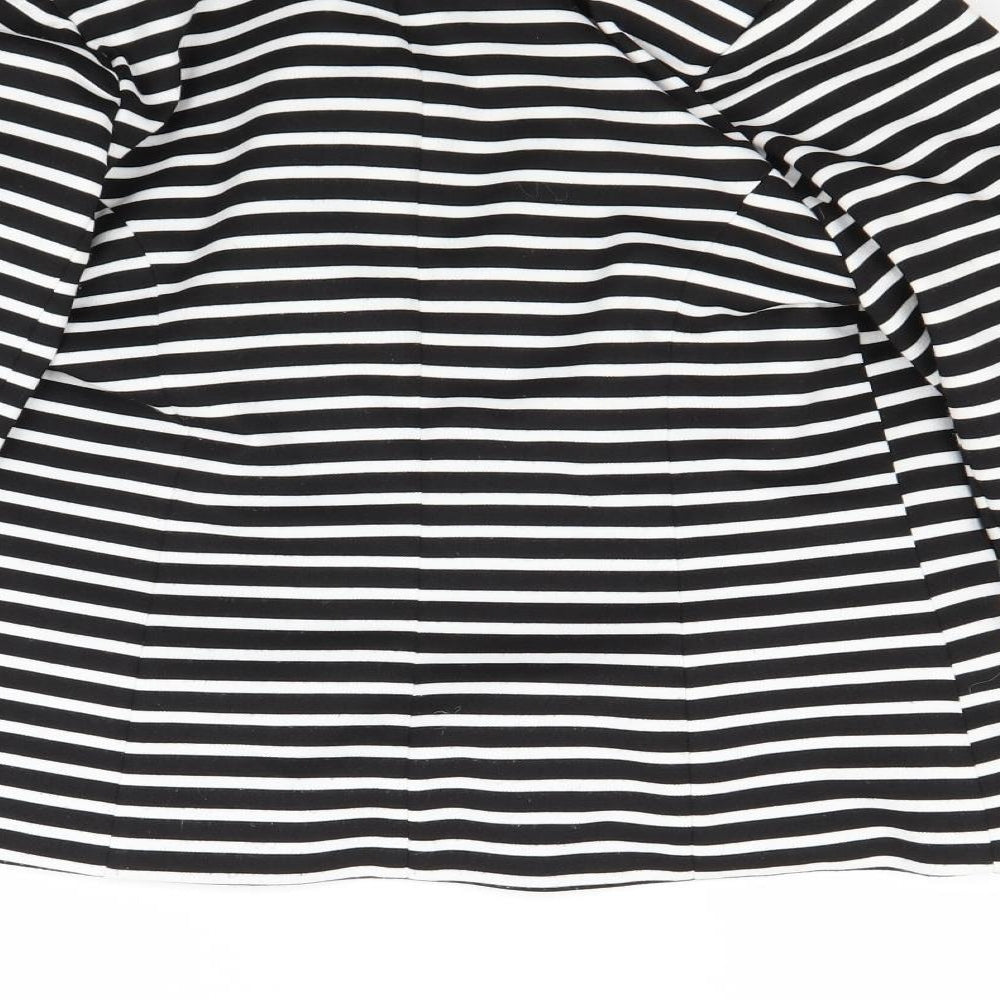 Atmosphere Womens White Striped Jacket Size 10