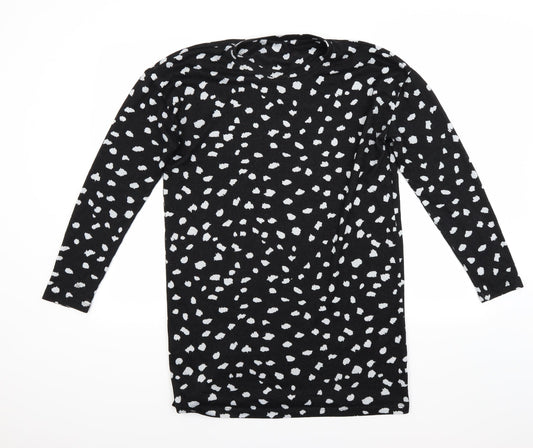 F&F Womens Black Polka Dot Jumper Dress Size 12