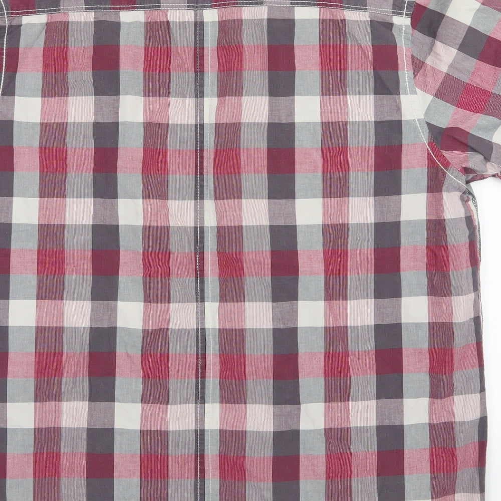 Mens UK Size XL Cherokee Red Button-Up Short Sleeve Casual Shirt