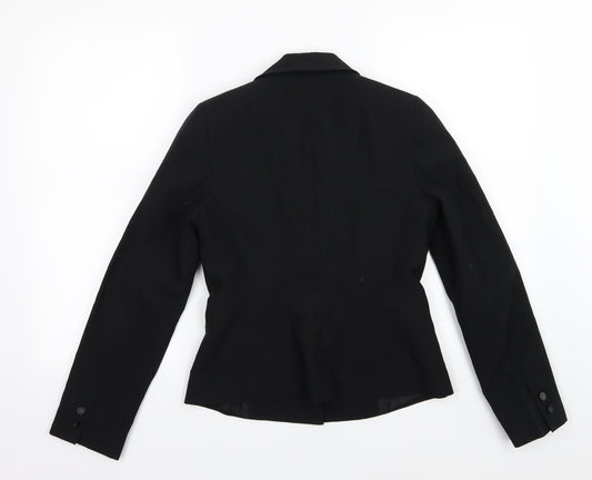 E-vie Womens Black Rayon Jacket Blazer Size 10
