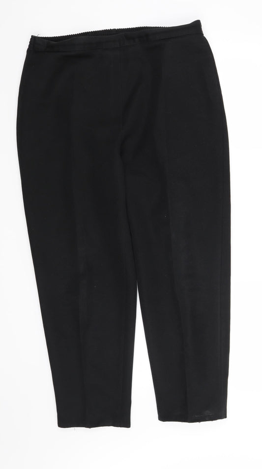 Womens UK Size 16 C&A Regular Fit Black Trousers