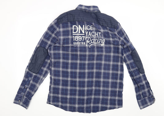 Mens UK Size L Gaastra Blue Button-Up Long Sleeve Casual Shirt