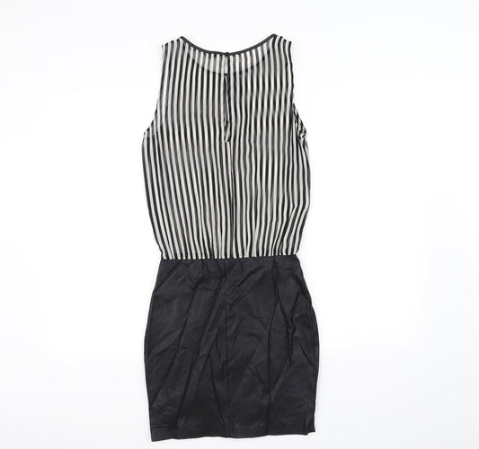 Trafaluc Womens White Striped A-Line Size 4