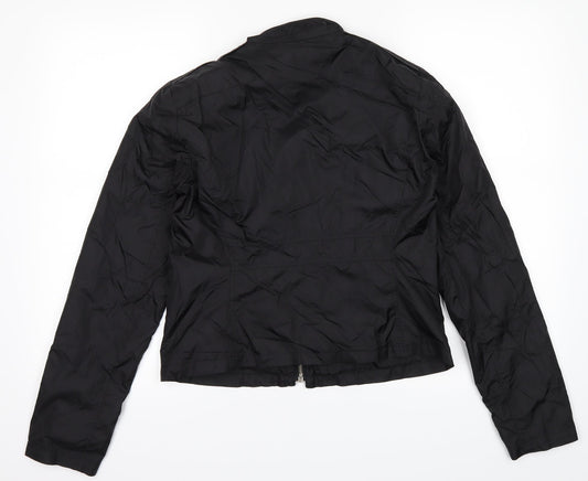 Womens UK Size 10 Marks and Spencer Black Windbreaker Coat