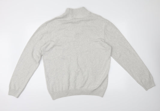 Cedar Wood State Mens Grey Henley Jumper Size XL