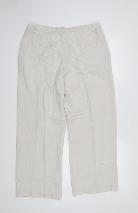 Mia Moda Womens Beige Trousers Size 16 L27 in