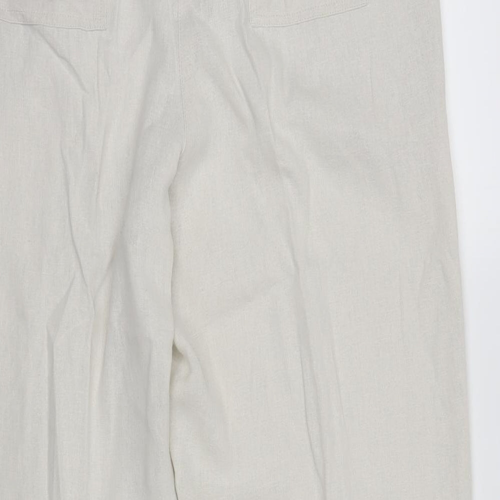 Mia Moda Womens Beige Trousers Size 16 L27 in