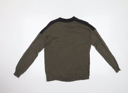 VILA Mens Green Pullover Jumper Size M