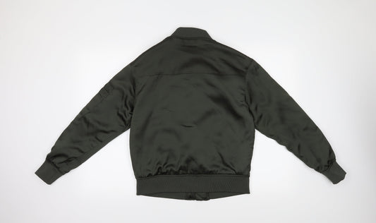 H&M Womens Green Bomber Jacket Coat Size 6