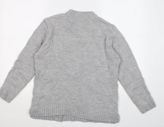 afibel Womens Grey Knit Pullover Jumper Size 14