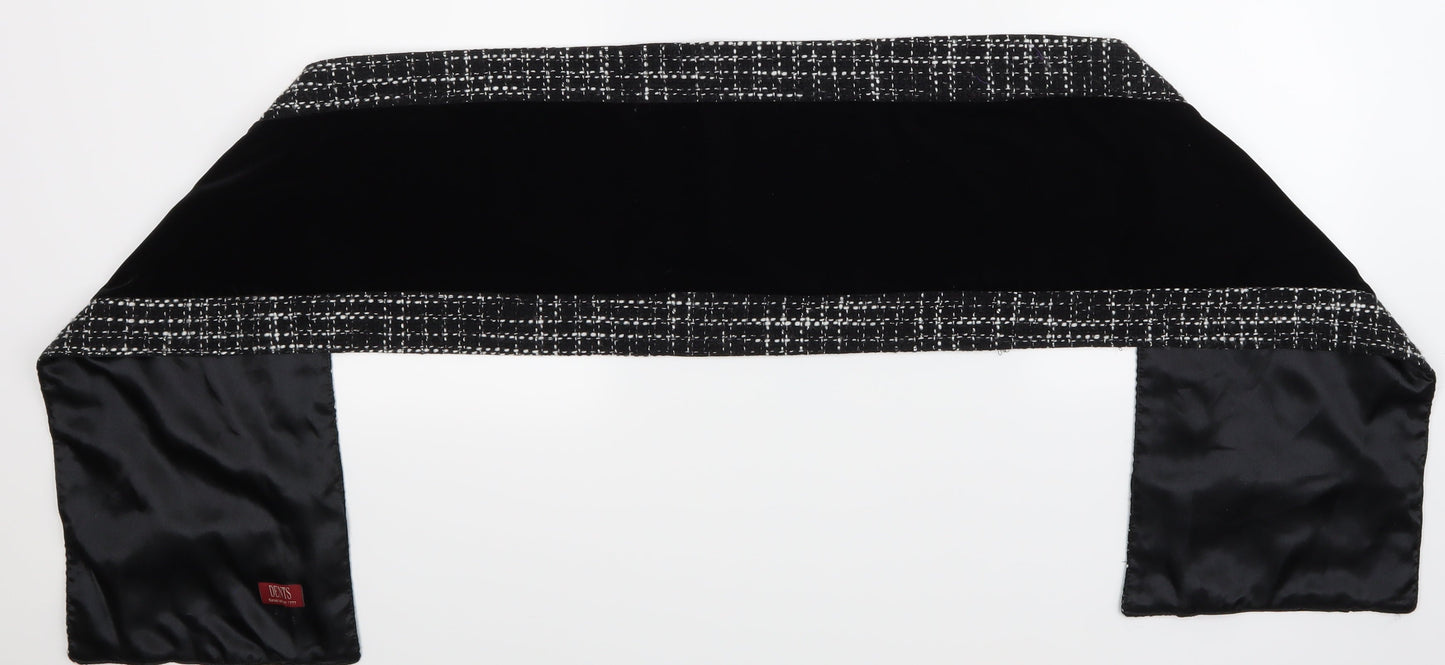 Dents Black Check Scarf