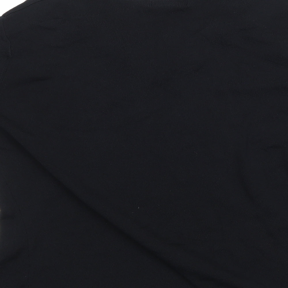 Womens UK Size 4 Sky Black Jersey Blouse