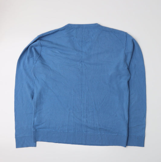 Preworn Mens Blue Knit Pullover Jumper Size L