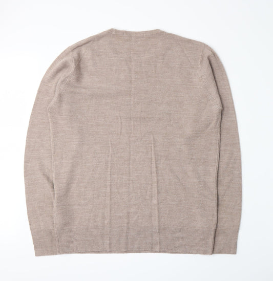 Topman Mens Beige Knit Pullover Jumper Size L
