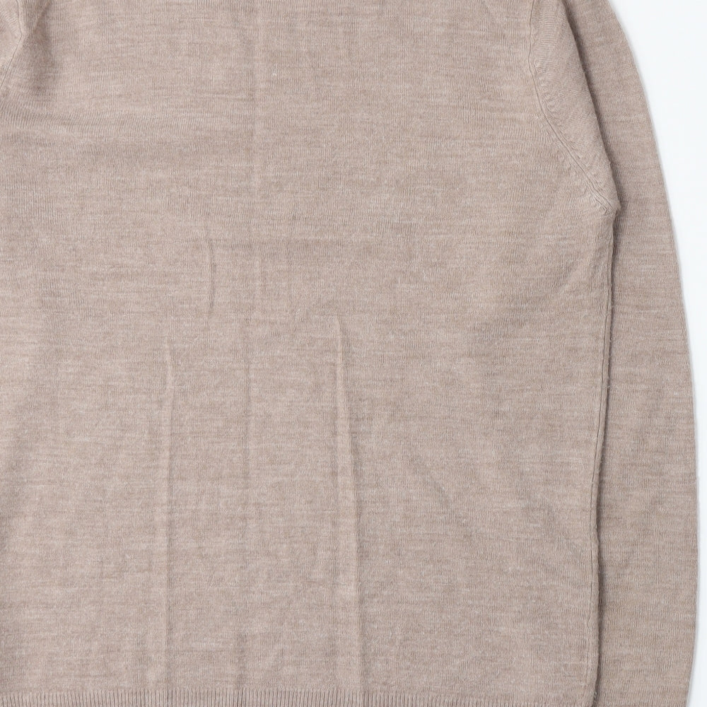 Topman Mens Beige Knit Pullover Jumper Size L