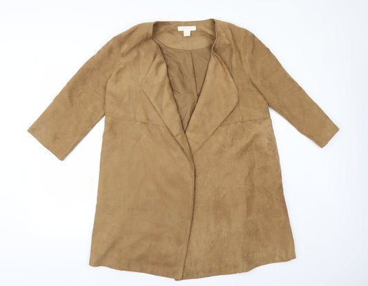 H&M Womens Beige Jacket Size 8 - Suede Effect