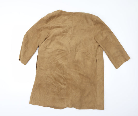 H&M Womens Beige Jacket Size 8 - Suede Effect